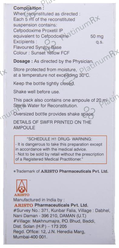 Monocef O 50mg Oral Suspension 30ml