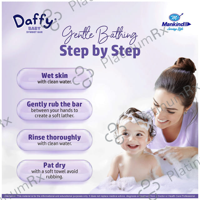 Daffy Baby Bathing Bar Cleansing And Moisturising, Syndet Base With Aloe And Shea Butter, PH Soap 75gm