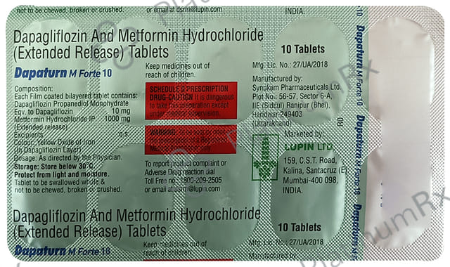 Dapaturn M Forte 10/1000mg Tablet ER 10s