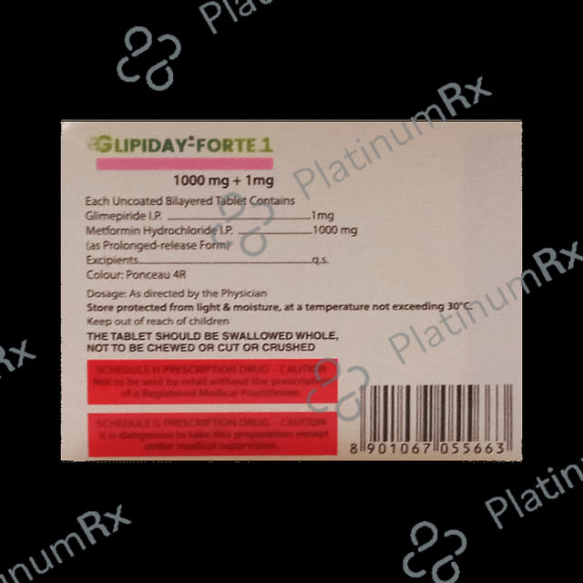 Glipiday Forte 1/1000mg Tablet PR 10s