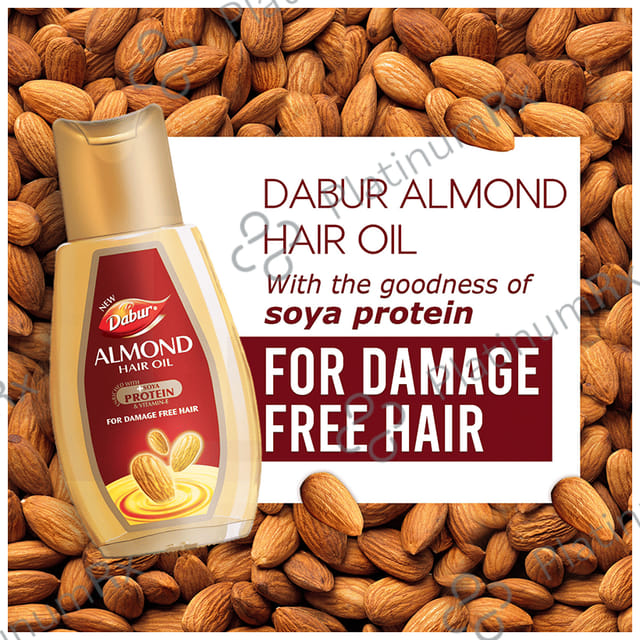 Dabur Almond Hair Oil with Soya Protein & Vitamin E - For Damage Free Hair 500 ml