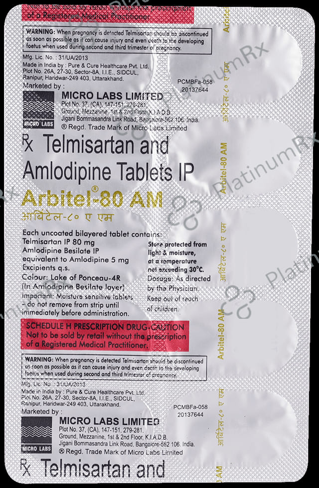 Arbitel 80/5mg AM Tablet 10s