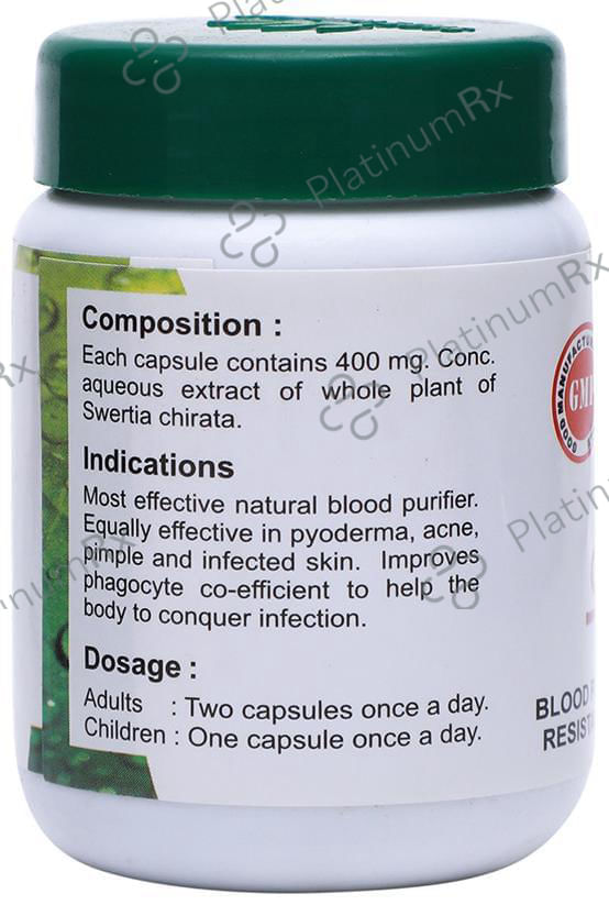 Sage Herbals Chirata 400mg Capsule 100 capsules
