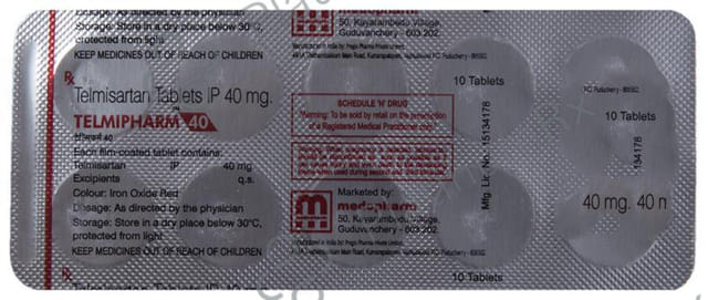 Telmipharm 40mg Tablet 10s