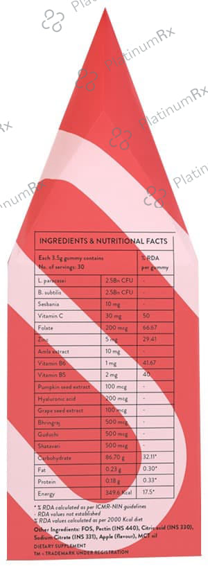 Sova Inner Beauty Probiotics Gummies for Skin, Hair & Nails Sugar Free