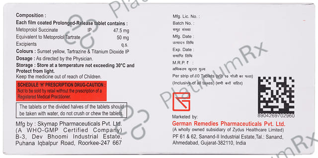 Metol Xl 50mg PR Tablet 10s