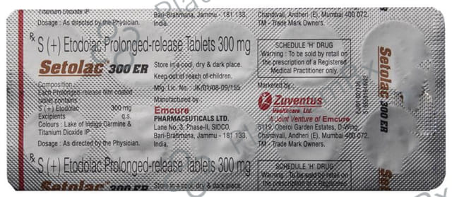 Setolac 300mg Tablet ER 10s