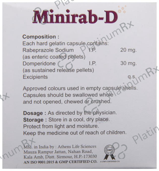 Minirab D 30/20mg Capsule SR 10s