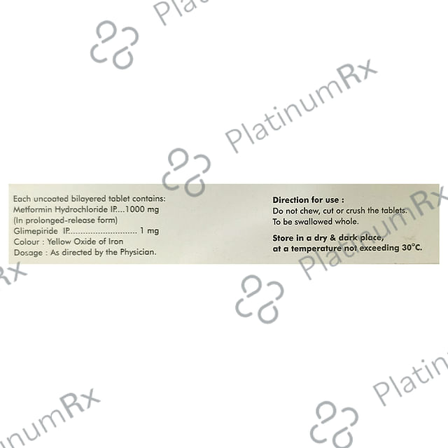 Diapride M1 Forte 1/1000mg Tablet PR 15s