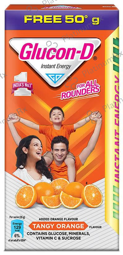 Glucon D Instant Energy Tangy Orange Flavour Powder 125gm