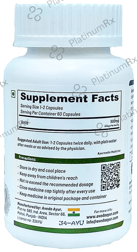 Life Aveda 500mg Premium Amlaki Veg Capsule 60s