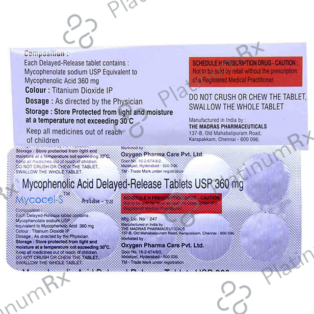 Mycocel S 360mg Tablet DR 10s
