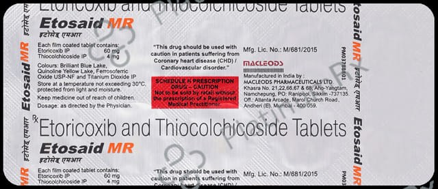 Etosaid MR 60/4mg Tablet 10s