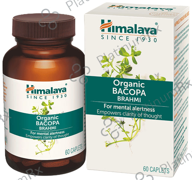 Himalaya Organic Brahmi - Mind Wellness- Improve Alertness - Caplet 60 caplets