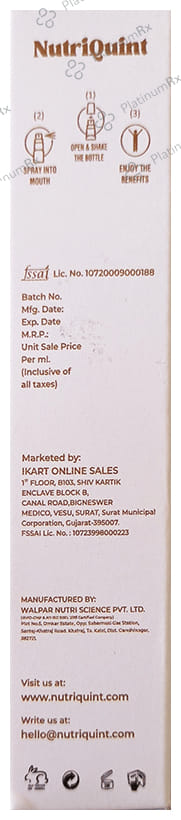 NutriQuint Soar Throat Oral Spray - Flavour Tulsi-Ginger