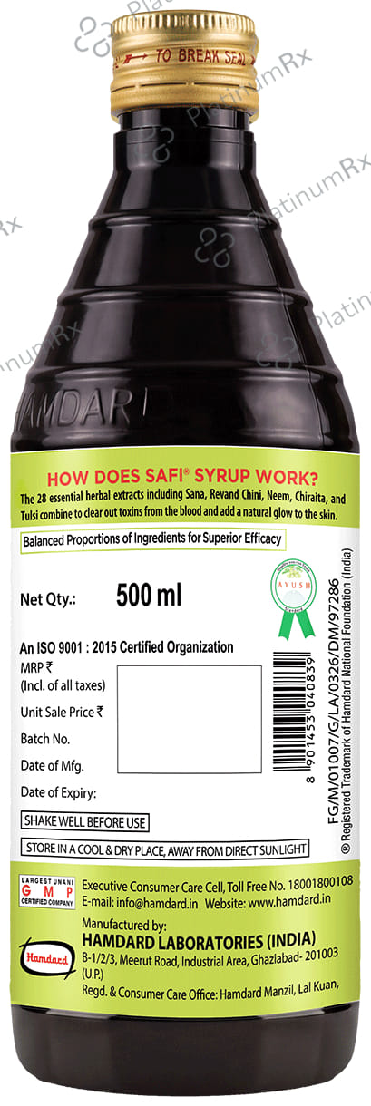 Hamdard Safi Natural Blood Purifier Syrup 500ml