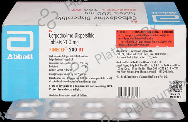 Finecef 200mg Tablet DT 10s