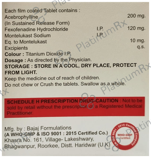 Ralmont AF 200/120/10mg Tablet SR 10s