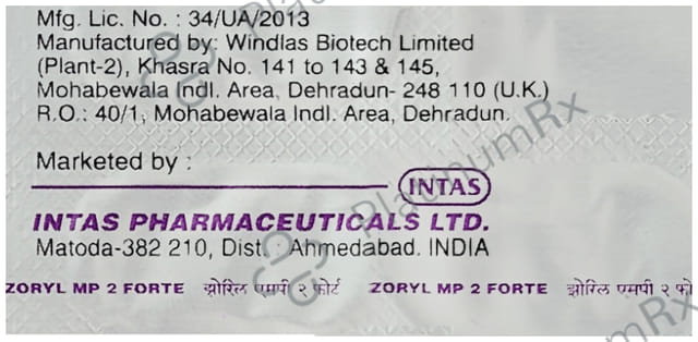 Zoryl MP2 Forte 2/1000/15mg Tablet SR