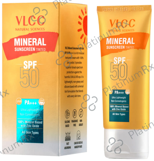 VLCC Mineral Sunscreen SPF 50 PA+++ Cream Tinted 50gm