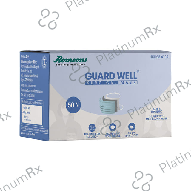 Romsons GS 6100 Guard Well 3 Ply Surgical Face Mask (50 Each)