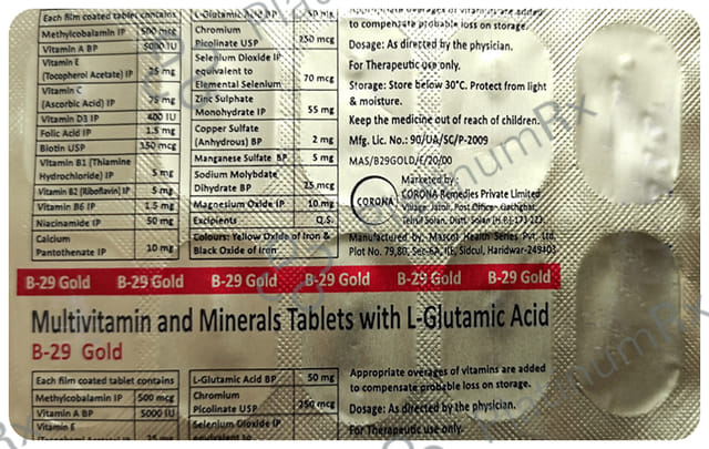 B 29 Gold Tablet