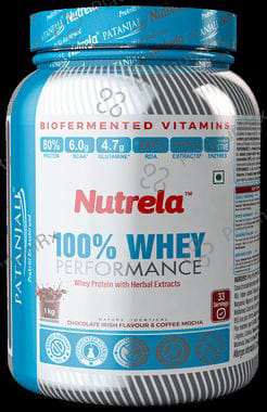 Patanjali Nutrela 100% Whey Performance Protein for Muscle Support - Flavour Chocolate Irish Flavour & Coffee Mocha 1 Powder