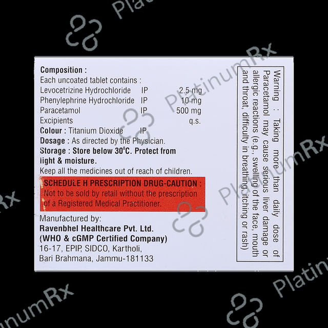 Sologesic Cold 2.5mg/10mg/500mg Tablet