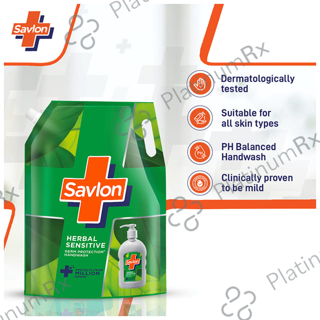 Savlon Herbal Sensitive Refill Germ Protection Liquid Handwash 1500 ml