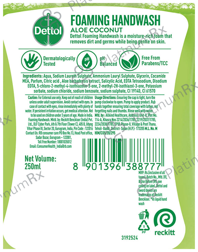 Dettol Aloe Coconut Foaming Handwash