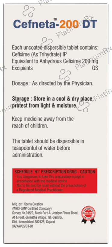 Cefneta 200 DT Tablet 10s