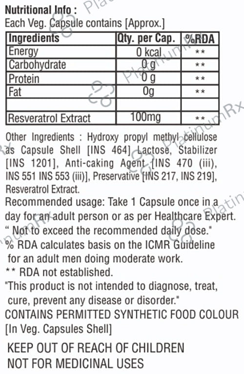 Nutrigrow Resveratrol Veg Capsule