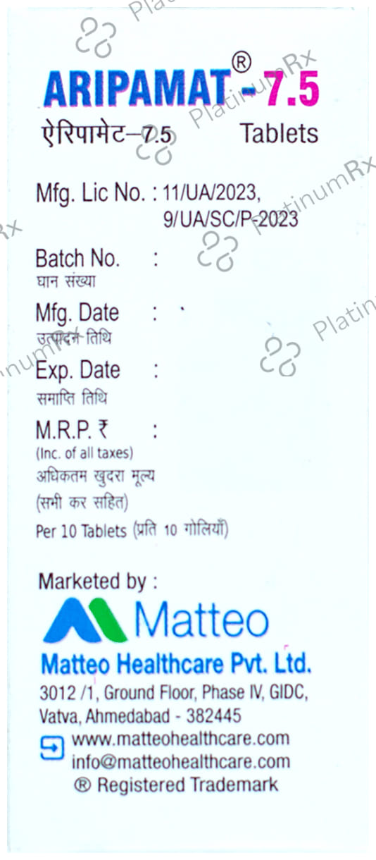 Aripamat 7.5mg Tablet 10s