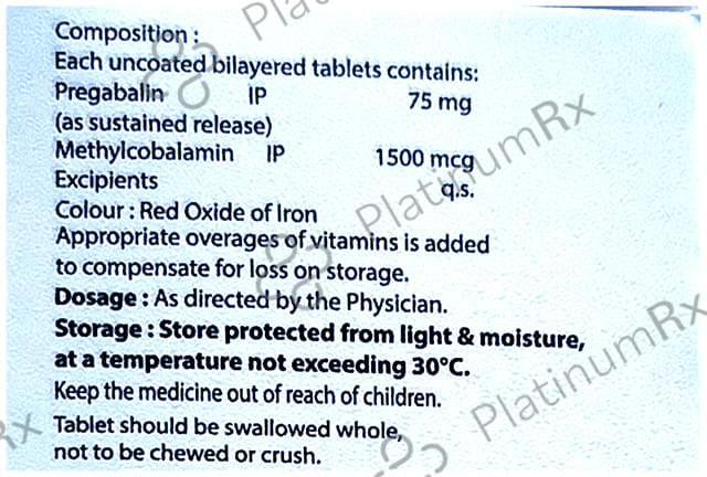 Pregavel Gold 75mg/1500mcg Tablet SR 10s