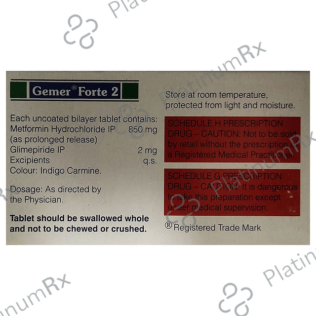 Gemer Forte 2/850mg Tablet PR 10s