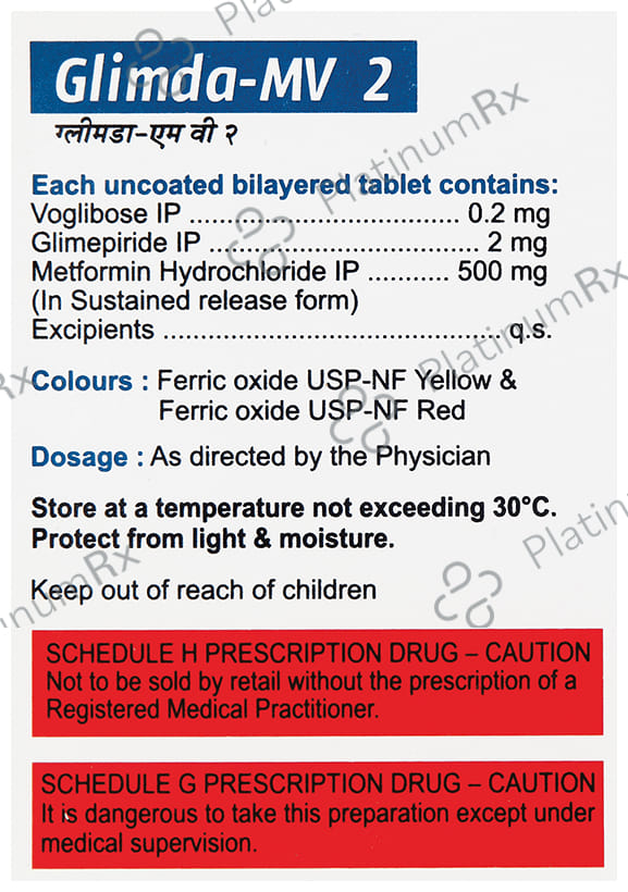Glimda MV 2/500/0.2mg SR Tablet 10s
