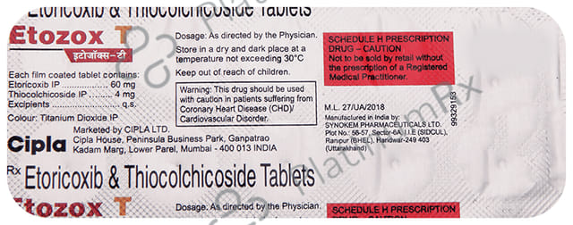 Etozox T 60/4mg Tablet 10s
