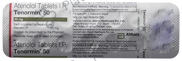 Tenormin 50mg Tablet 14s