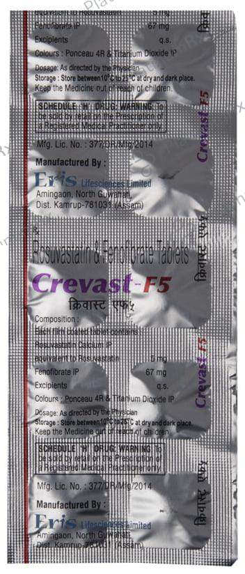 Crevast F 5 67/5mg Tablet 10s