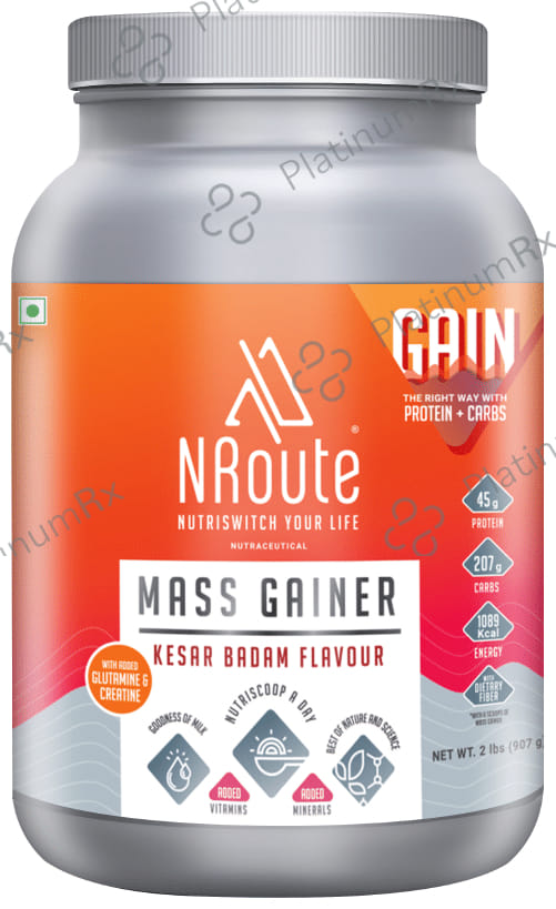 Nroute Mass Gainer Powder Kesar Badam 2 lb