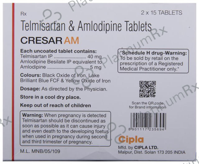 Cresar AM 5/40mg Tablet 15s