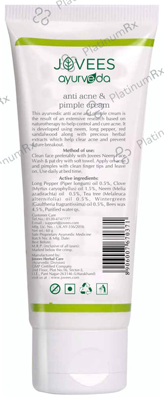 Jovees Anti Acne & Pimple Cream