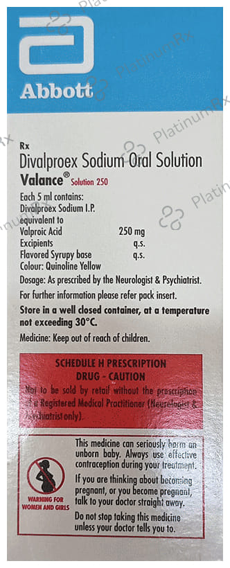 Valance 250mg Oral Solution 100ml