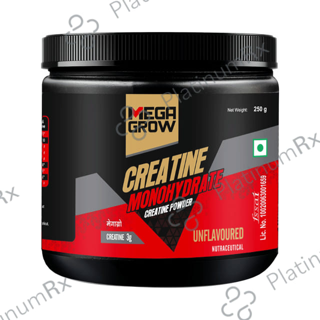 Megagrow Creatine Monohydrate Powder Support Performance & Muscle Strength Unflavored