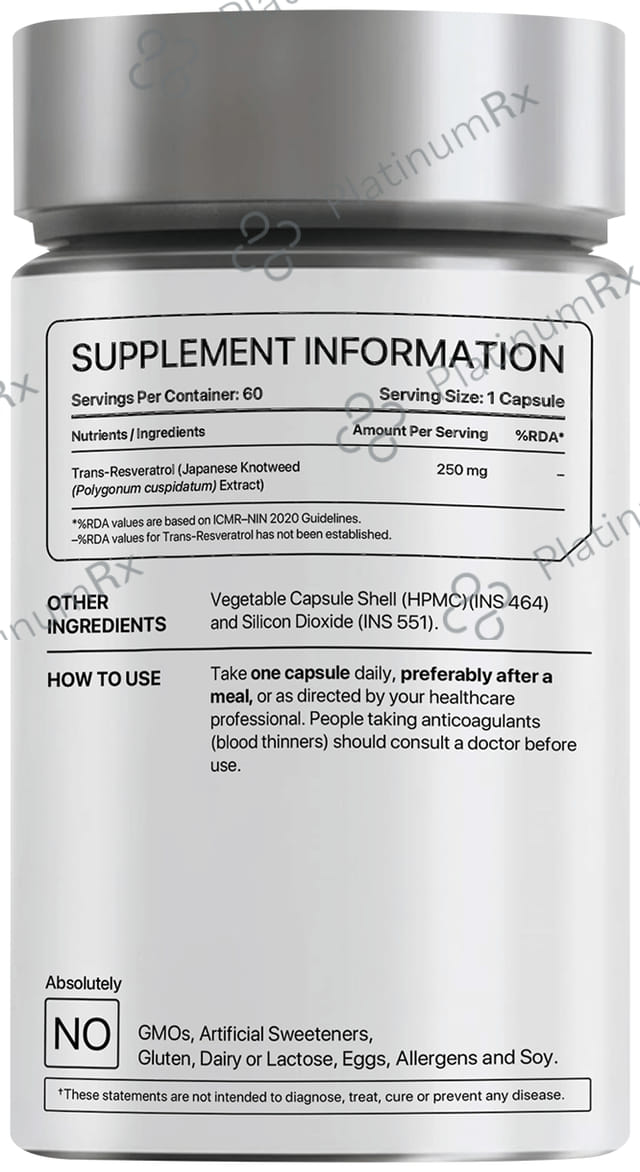 Decode Age Pure Trans Resveratrol 250mg helps in Slow down Ageing and Improve Metabolism