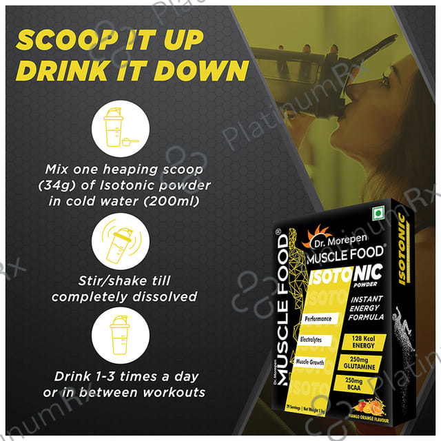 Dr. Morepen Muscle Food Isotonic Powder Mango+Orange