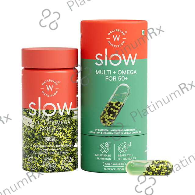 Wellbeing Nutrition Slow Multi for Him 50+ - With Ginkgo Biloba & Lutein for Energy & Performance - Capsule