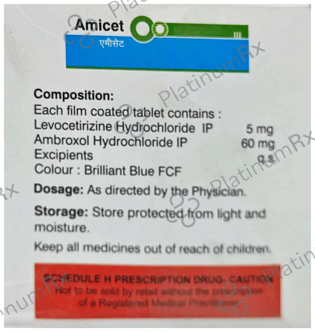 Amicet 60/5mg Tablet 10s