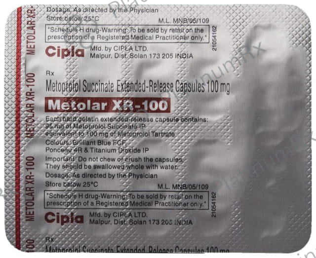 Metolar Xr 100mg Capsule ER 10s