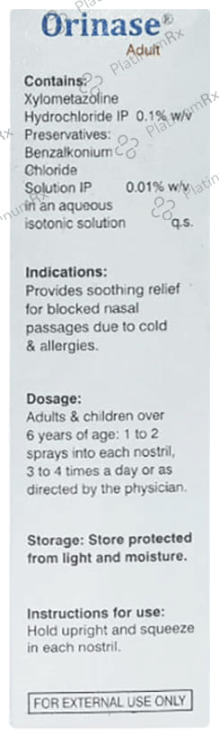Orinase 0.1% Adult Nasal Spray 10ml